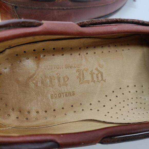 Barrie ltd Booters Mens Slip on Loafers in Brown Leather Sz 8.5 M Mocc Toe - Picture 12 of 15